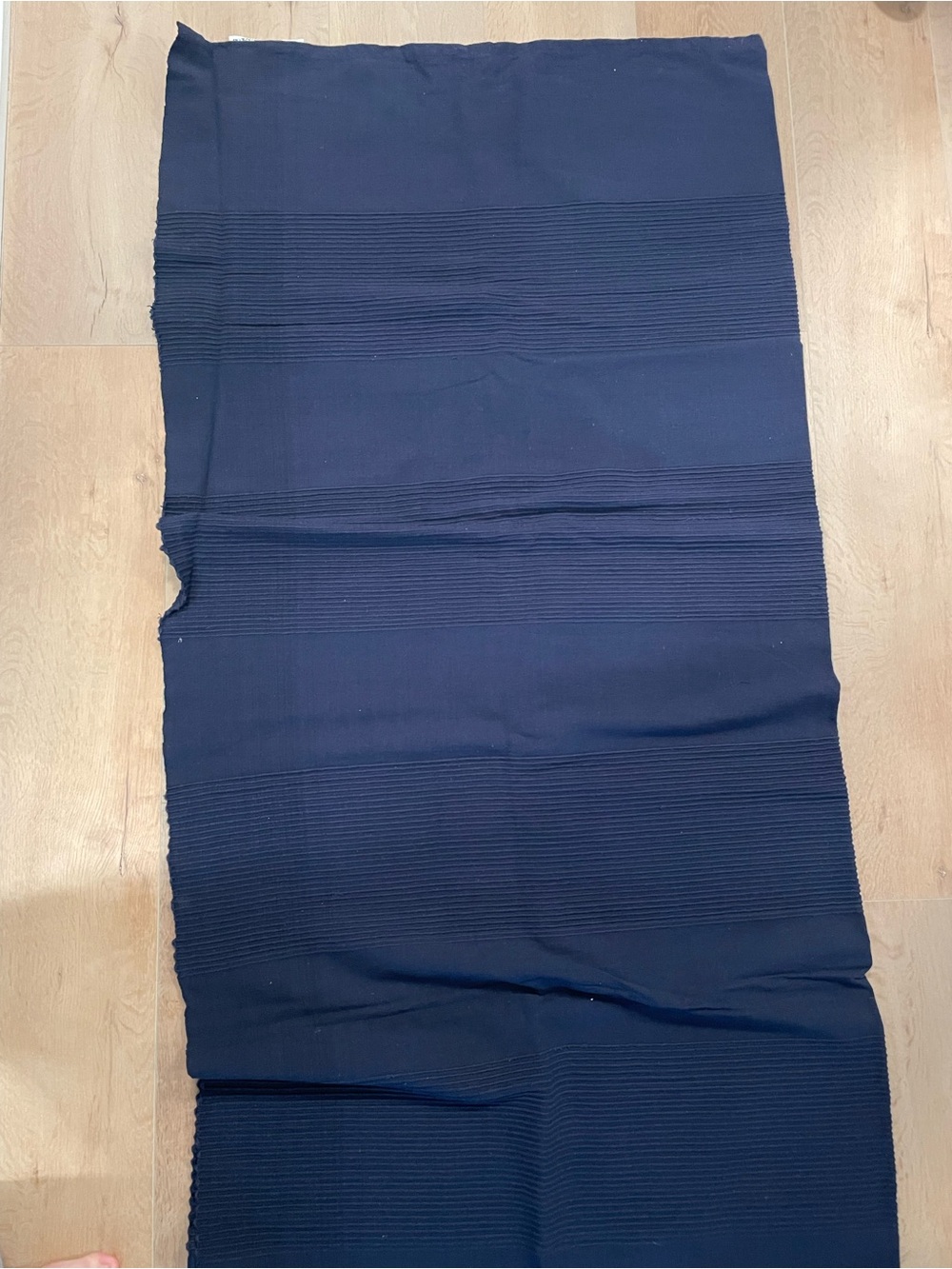 IKEA Navy Ribbed Cotton Throw